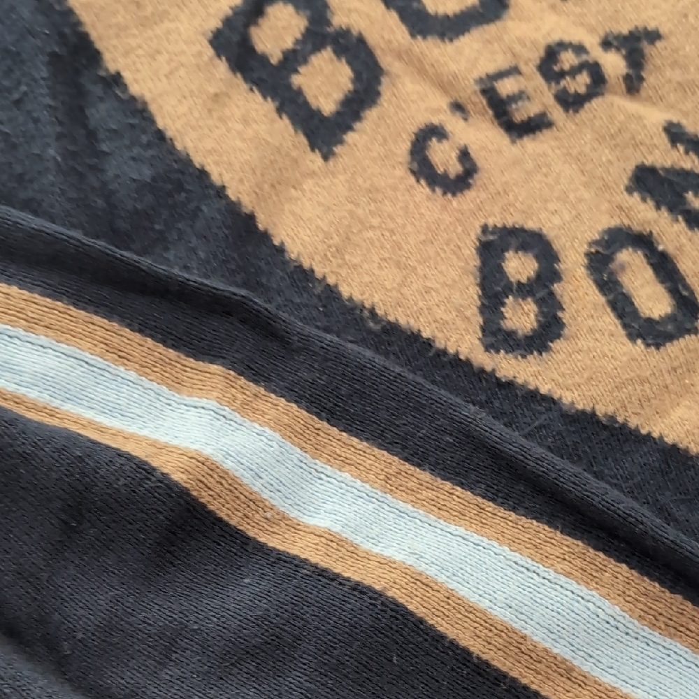 Anthropologie Navy and Brown Crewneck Sweater - Picture 3 of 6
